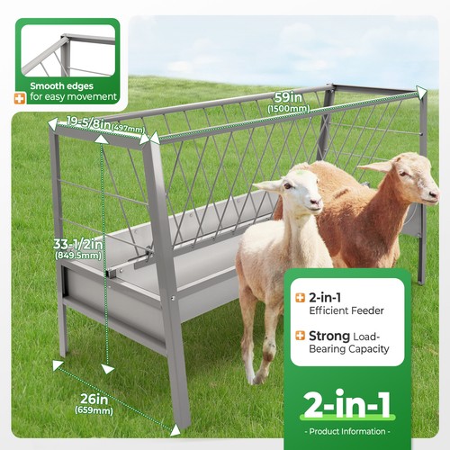 Pasture hay feeder feet - 5-feet, long