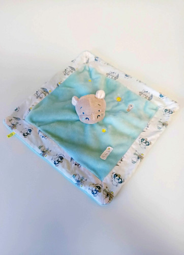 Doudou plat hippopotame blanc - hippopotame,