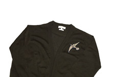 Scapa Sports Bird Embroidered Wool Blend Open Cardigan