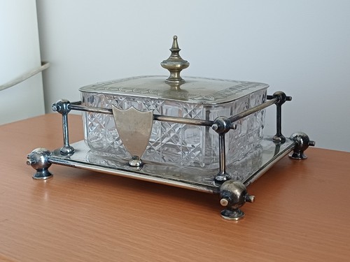 Bonbonnière cristal argent - cristal,