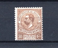 MONACO STAMP TIMBRE TAXE YVERT 10 " PRINCE ALBERT 1er 30c BISTRE " NEUF xx LUXE