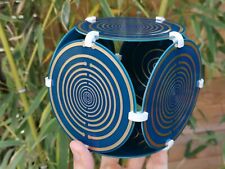 Cube 11cm Harmonisateur Lakhovsky Double Spirale, antenne Tesla cuivre et or