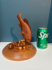 Rick Beyer Carved  Bass and   crawfish. 1987.