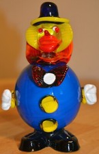 Vintage Italian Murano Glass Clown Figurine Hand Blown Art Glass Sculpture 6 In.