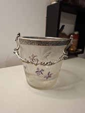 -ART NOUVEAU PURPLE ICE BUCKET Clear Acid signed VICTOR SAGLIER Daum XIX