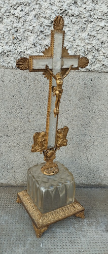 Ancien crucifix cristal - ancien,