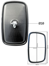 238x148 Ø10 Universal Side Exterior Mirror Excavator Tractor