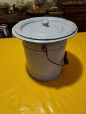 Ancien Seau D Aisance Emaille