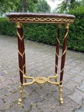 Table French Louis XVI Vintage Mahogany Marble Top Gold Bronze Accent Rare