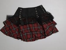 Hot Topic Skirt Black Goth Punk Rock Metal Mini Small Plaid