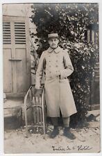 photo card photo 1918 military and his sledge St Etienne de Saint Geoirs Isère
