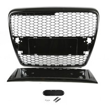 CALANDRE NOIR BRILLANT NID D'ABEILLE POUR AUDI A6 C6 4F DE 04/2004 A 10/2008