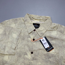 Quicksilver Waterman Mens High Tide Cream Woven Short Sleeve Shirt Comfort Fit