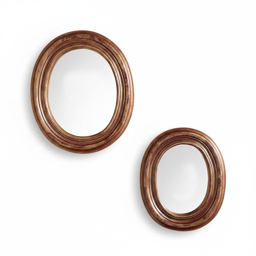 Duo miroirs ovales - miroirs, bois