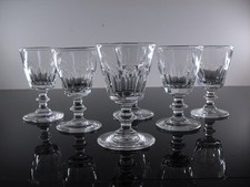 ANTIQUE 6 DIGESTIVE GLASSES CRYSTAL FLAT SIZE CATON ST LOUIS ART DECO
