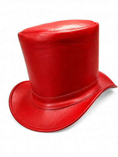Chapeau haut forme cuir - haut,