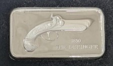 Lincoln Mint American Weapons HOF 1850 The Deringer .925 Sterling Silver Bar