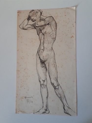 Dessin ancien homme - homme, nu