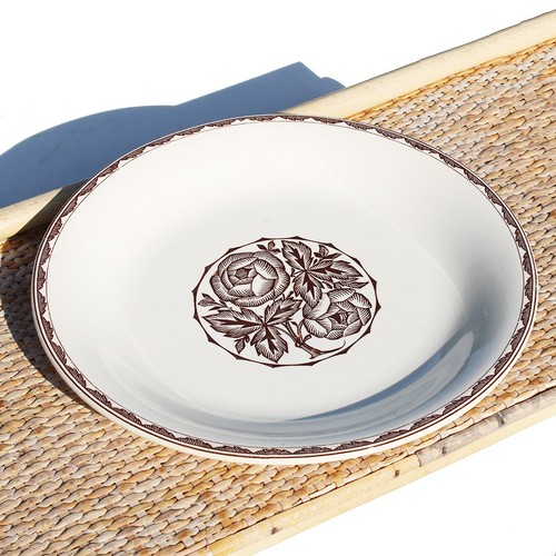 Ancien plat rond faïence - rond, en