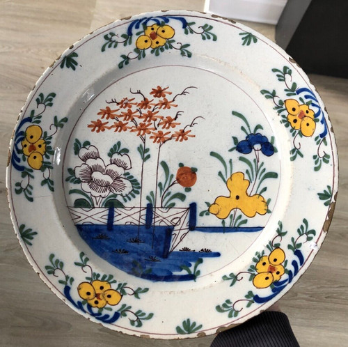 Beau plat faience xviiiéme - plat,
