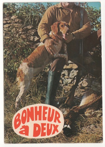 Carte postale chasse chien - :,