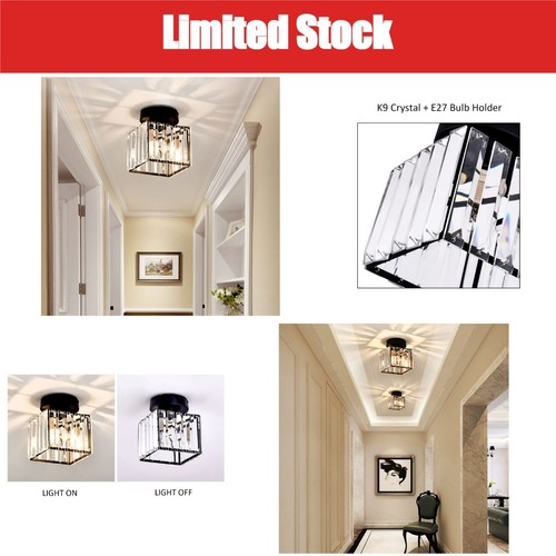 Plafonnier led cristal noir - en,