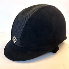 Charles Owen Ayr8 Black Suede Horseback Riding Helmet Size 7-1/4” READ