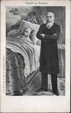 Satire Propaganda King  George VII Deathed Bed? GEANT & PYGMEE c1900 Postcard