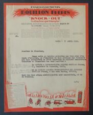 1930 Invoice BOUILLON FRERES Fire Extinguisher Fire Firefighter Truck Illustrated 48