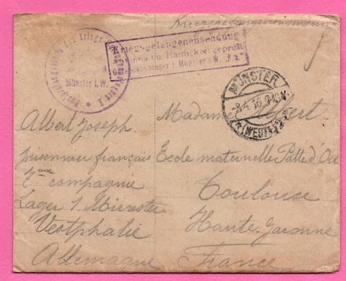 Lettre prisonnier guerre - de, de
