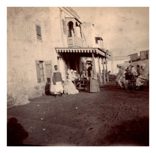 Algeria, Terrace, Coffee Vintage Silver Print. 9x9 Ci Silver Print