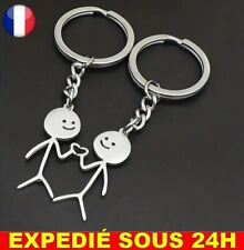 ✅ 2 Pcs Porte Clé Coeur Cœur Homme Femme Bijoux Sac Main Saint Valentin Couple