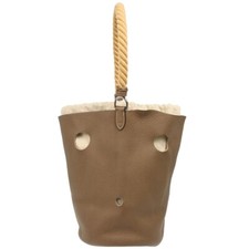 Hermes Etoupe Grey Taurillon Clemence Mangeoire GM Handbag P □I S2 144539