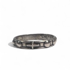 925 Silver Punch Goldsmith Ring Prayer Religion Ring Size 64