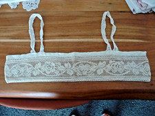 Antique Linen 1 Top Lace Tulle Embroidery Dress White Beige