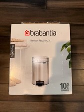 Brabantia NewIcon Pedal Bin Waste Bin Garbage Can Cosmetic Bin Metallic Grey 3 L