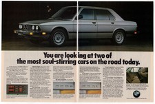 1984 BMW 533i 528e 318i Vintage Original 3-page Print AD | F1 Brabham N Piquet