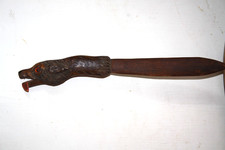 ANCIEN GRAND COUPE PAPIER EN BOIS SCULPTE animal black forest loup foret noir