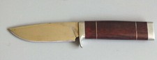 HUNTING KNIFE - WOOD HANDLE & STAINLESS STEEL BLADE *