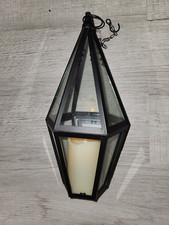 LIGHTED TERRARIUM CANDLE WITH BATTERIES NICE METAL AND GLASS