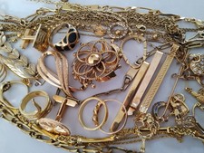 LOT ANCIENS BIJOUX PLAQUÉ OR