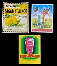 3 Ancienne Étiquettes Sirop