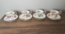 Royal Albert Bone China Summertime Series Set of 4 Teacups & Saucers