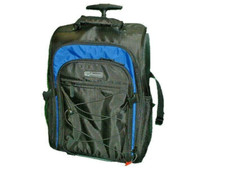 TROLLEY SAC VOYAGE A DOS BLEU A ROULETTES