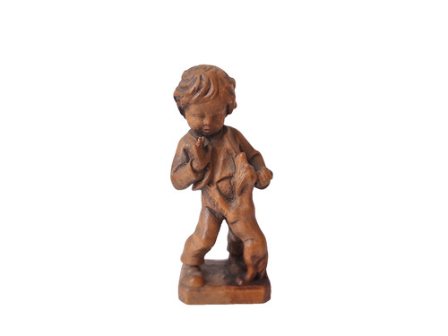 Vintage wooden carved - wood, boy