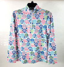 Talbots Petites Womens Jacket Size SP 1/4 Zip Sea Shells Stretch Stylish