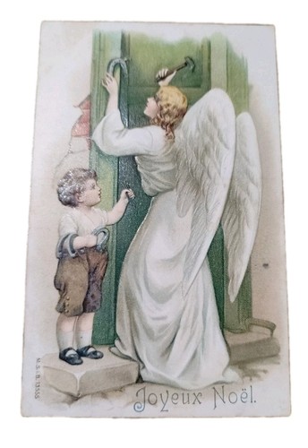 Cpa joyeux noël ange et - noël,