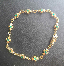 Chrome Hearts tiny gold emerald bracelet