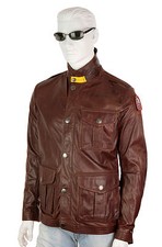 Parajumpers LINCOLN Veste D'Été Veste en Cuir Usé Cuir Gr. L Brun Foncé