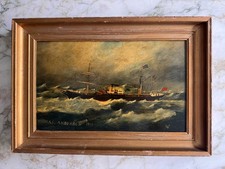 NAVY PAINTING HSP LATE 19TH CENTURY STEAMBOAT THOMAS ANDERSON 1889 SCREW STEAMER